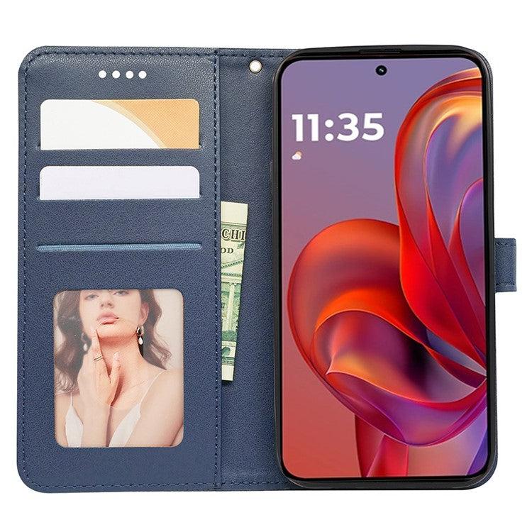 For Motorola Edge 50 Neo 5G / Moto S50 5G / Thinkphone 25 5G Wallet Phone Case Pattern Imprint Leather Flip Cover - Blue