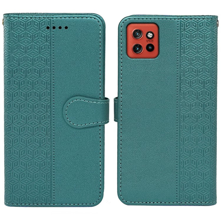 For Motorola Edge 50 Neo 5G / Moto S50 5G / Thinkphone 25 5G Wallet Phone Case Pattern Imprint Leather Flip Cover - Green