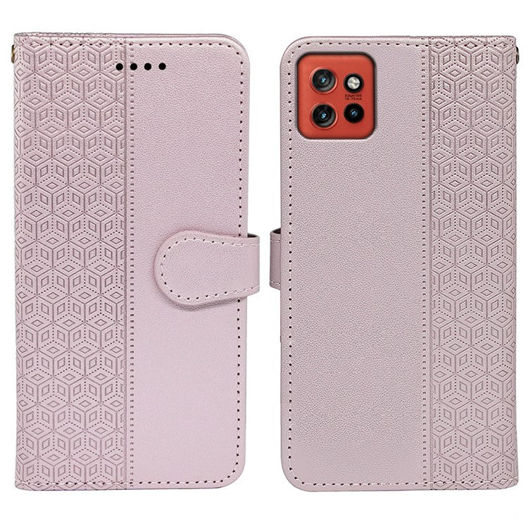 For Motorola Edge 50 Neo 5G / Moto S50 5G / Thinkphone 25 5G Wallet Phone Case Pattern Imprint Leather Flip Cover - Rose Gold