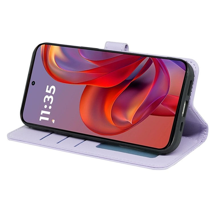 For Motorola Edge 50 Neo 5G / Moto S50 5G / Thinkphone 25 5G Wallet Phone Case Pattern Imprint Leather Flip Cover - Purple