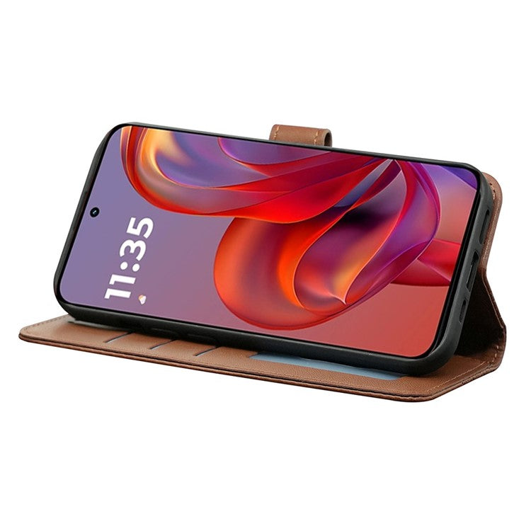 For Motorola Edge 50 Neo 5G / Moto S50 5G / Thinkphone 25 5G Wallet Phone Case Pattern Imprint Leather Flip Cover - Brown