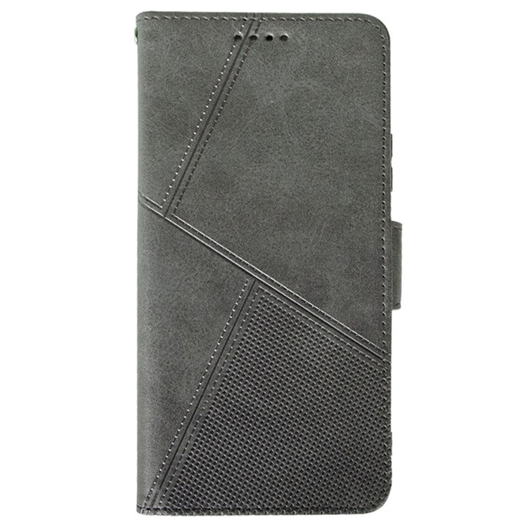 IDEWEI For Samsung Galaxy S24 FE Case Leather Wallet Phone Cover Stand Calf Texture - Grey