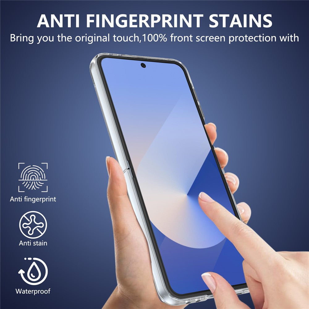 GKK For Samsung Galaxy Z Flip7 FE 5G / Z Flip6 5G Case Hard PC Clear Phone Cover with Screen Film - Sapphire