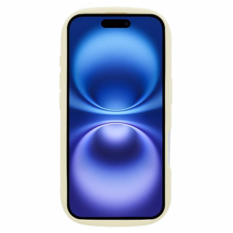 For iPhone 16 Plus Case Candy Color Phone Shell Rubberized TPU Cover - Yellow