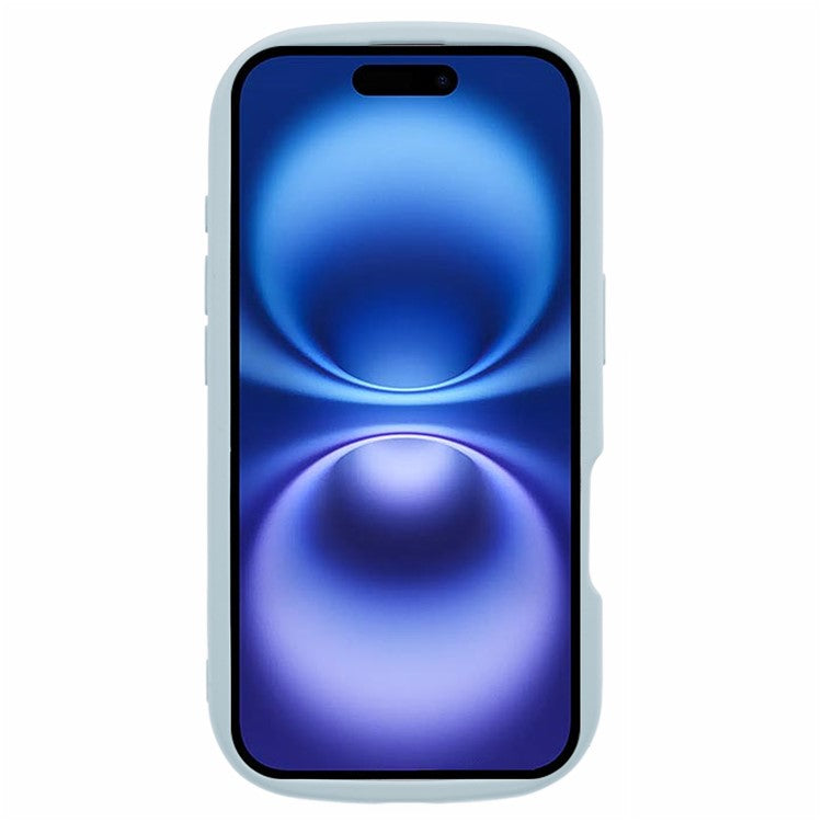 For iPhone 16 Plus Case Candy Color Phone Shell Rubberized TPU Cover - Baby Blue