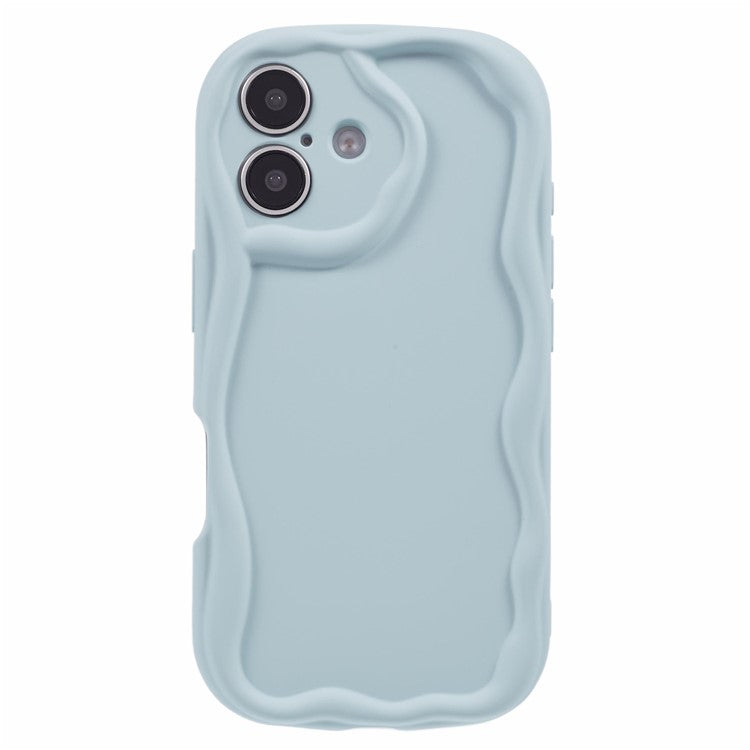 For iPhone 16 Plus Case Candy Color Phone Shell Rubberized TPU Cover - Baby Blue