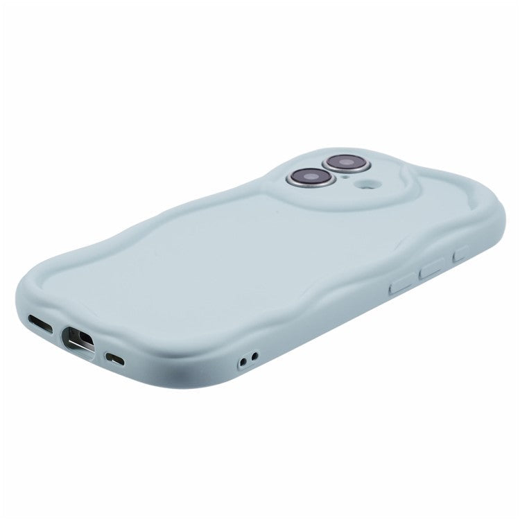 For iPhone 16 Plus Case Candy Color Phone Shell Rubberized TPU Cover - Baby Blue