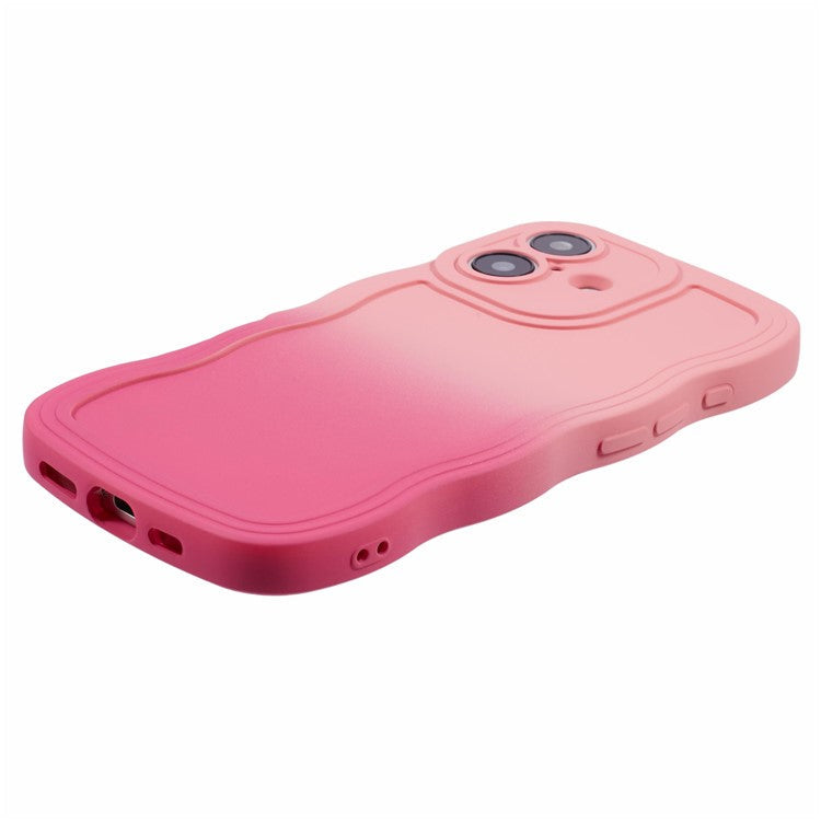 JTW Series for iPhone 16 Plus TPU Phone Case Gradient Color Rubberized Cover - Pink+Rose