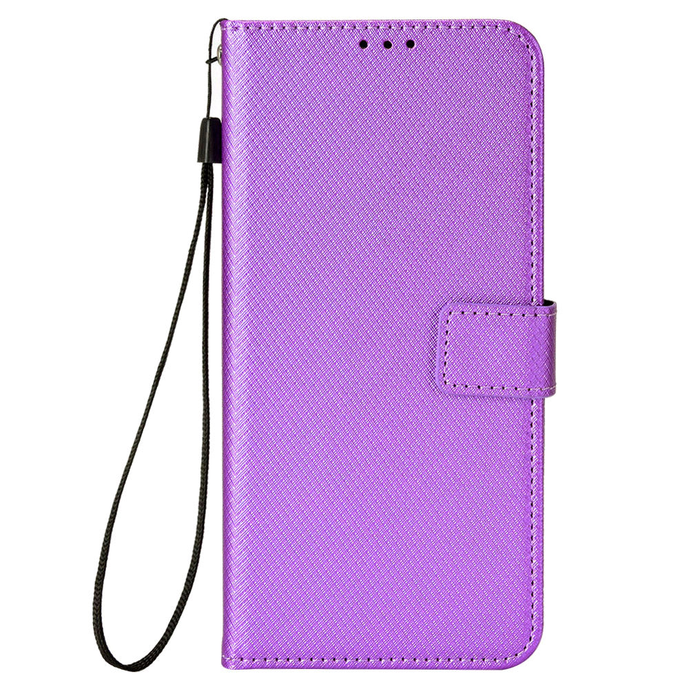 For Samsung Galaxy A16 5G / A16 4G Case PU Leather Diamond Texture Wallet Phone Cover - Purple