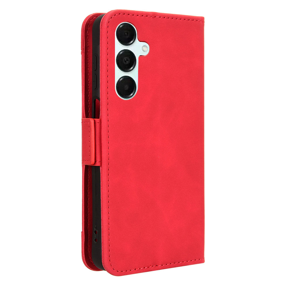 For Samsung Galaxy A16 5G / A16 4G Leather Case Phone Wallet Cover with Multiple Card Slots - Red