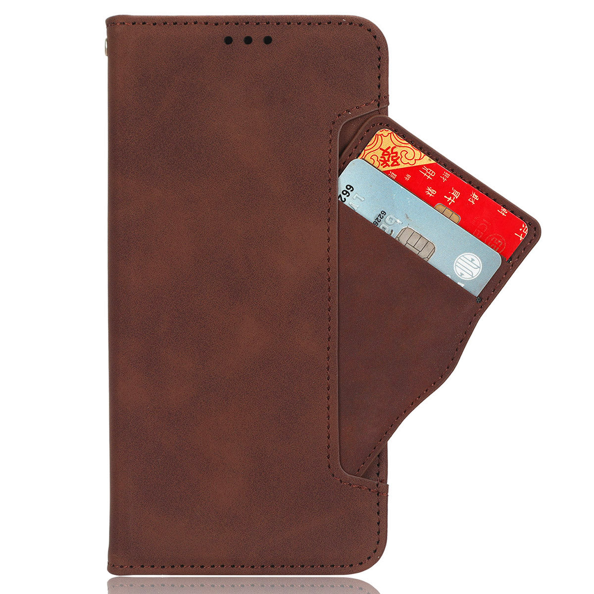 For Samsung Galaxy A16 5G / A16 4G Leather Case Phone Wallet Cover with Multiple Card Slots - Brown
