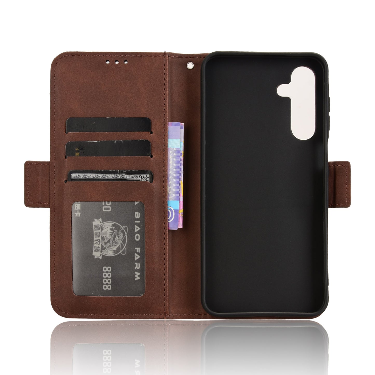 For Samsung Galaxy A16 5G / A16 4G Leather Case Phone Wallet Cover with Multiple Card Slots - Brown