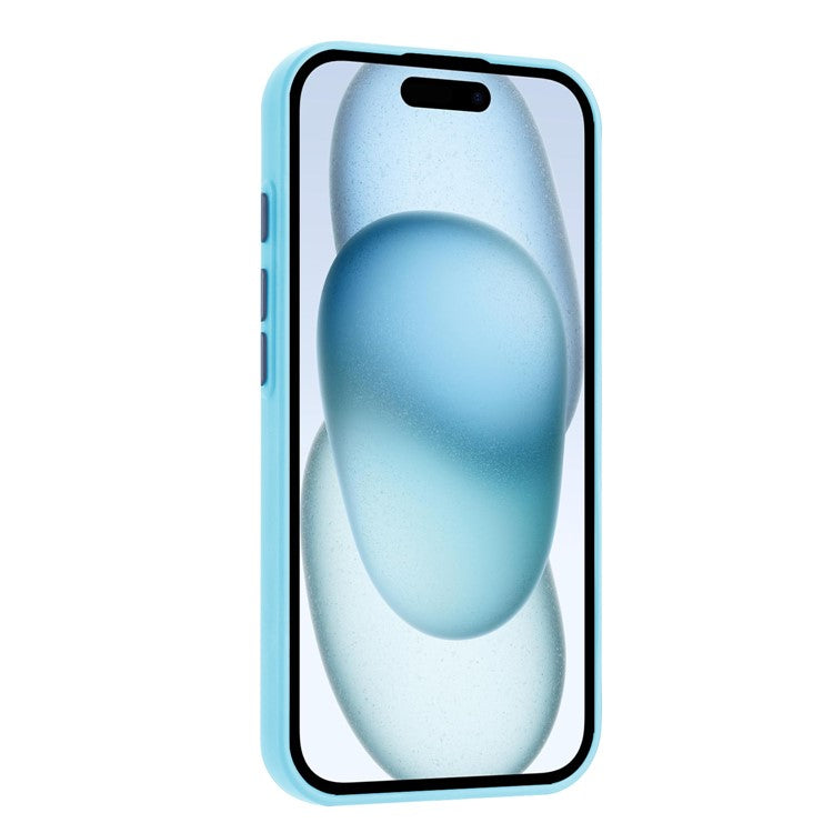 For iPhone 16 Pro Case Flexible TPU Phone Cover with Back Card Slot - Sky Blue