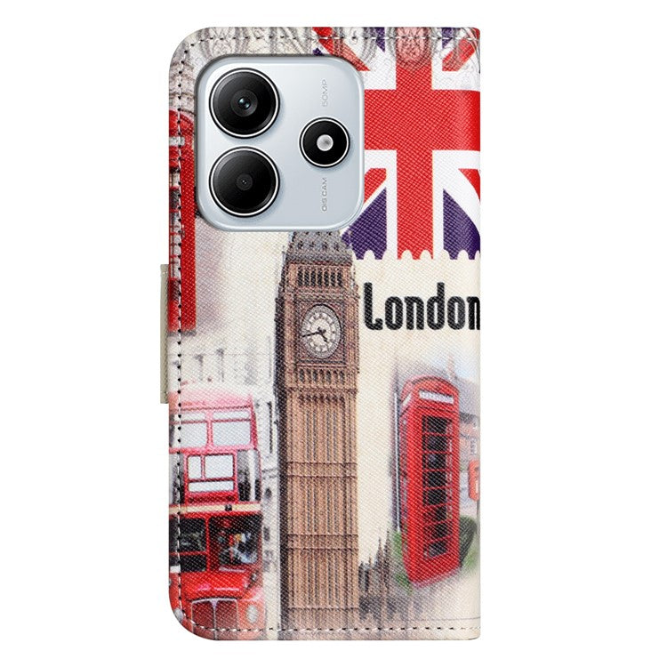 For Xiaomi Redmi Note 14 5G Leather Case Pattern Printing Cross Texture Phone Cover - London Big Ben
