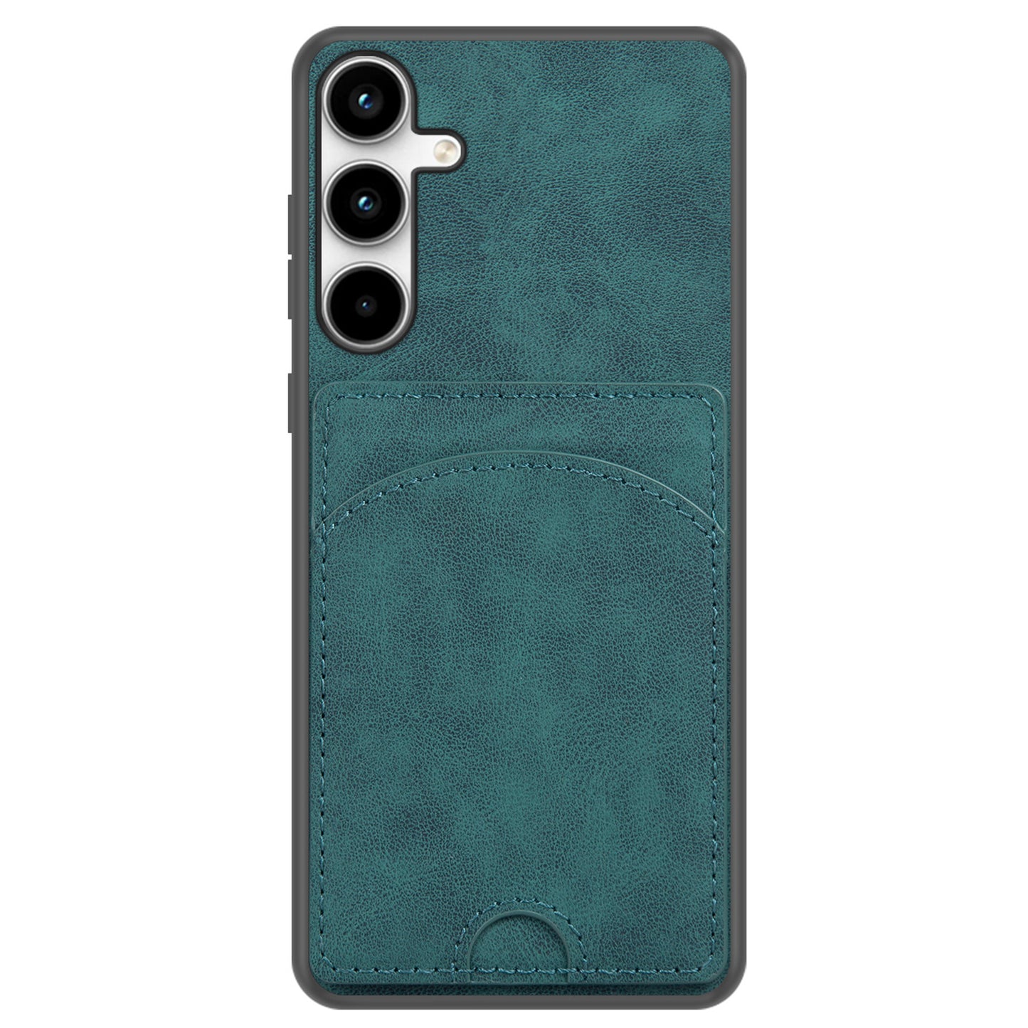 For Samsung Galaxy A16 5G / A16 4G Case Kickstand Leather Coated TPU Phone Cover with Card Slot - Blue