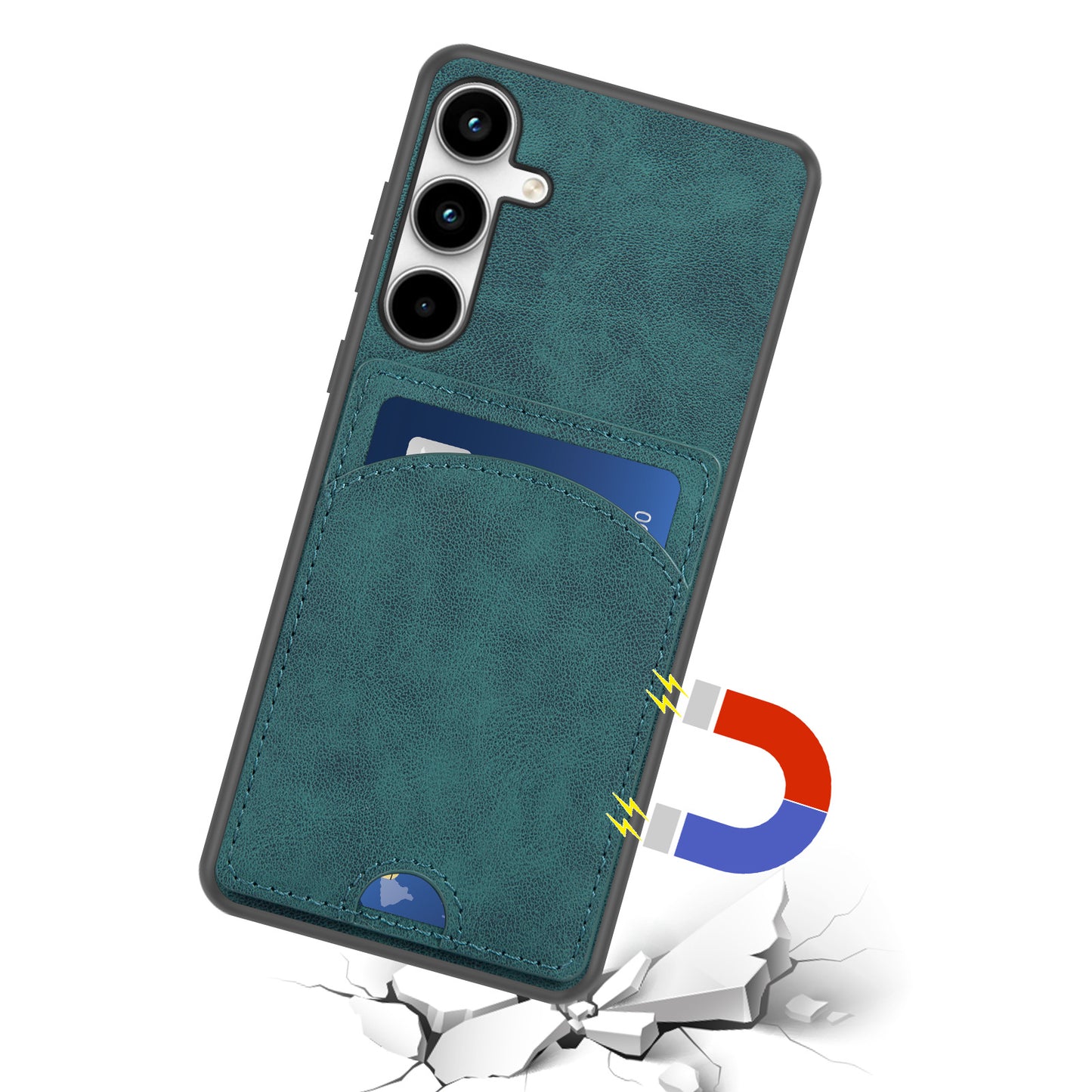 For Samsung Galaxy A16 5G / A16 4G Case Kickstand Leather Coated TPU Phone Cover with Card Slot - Orange