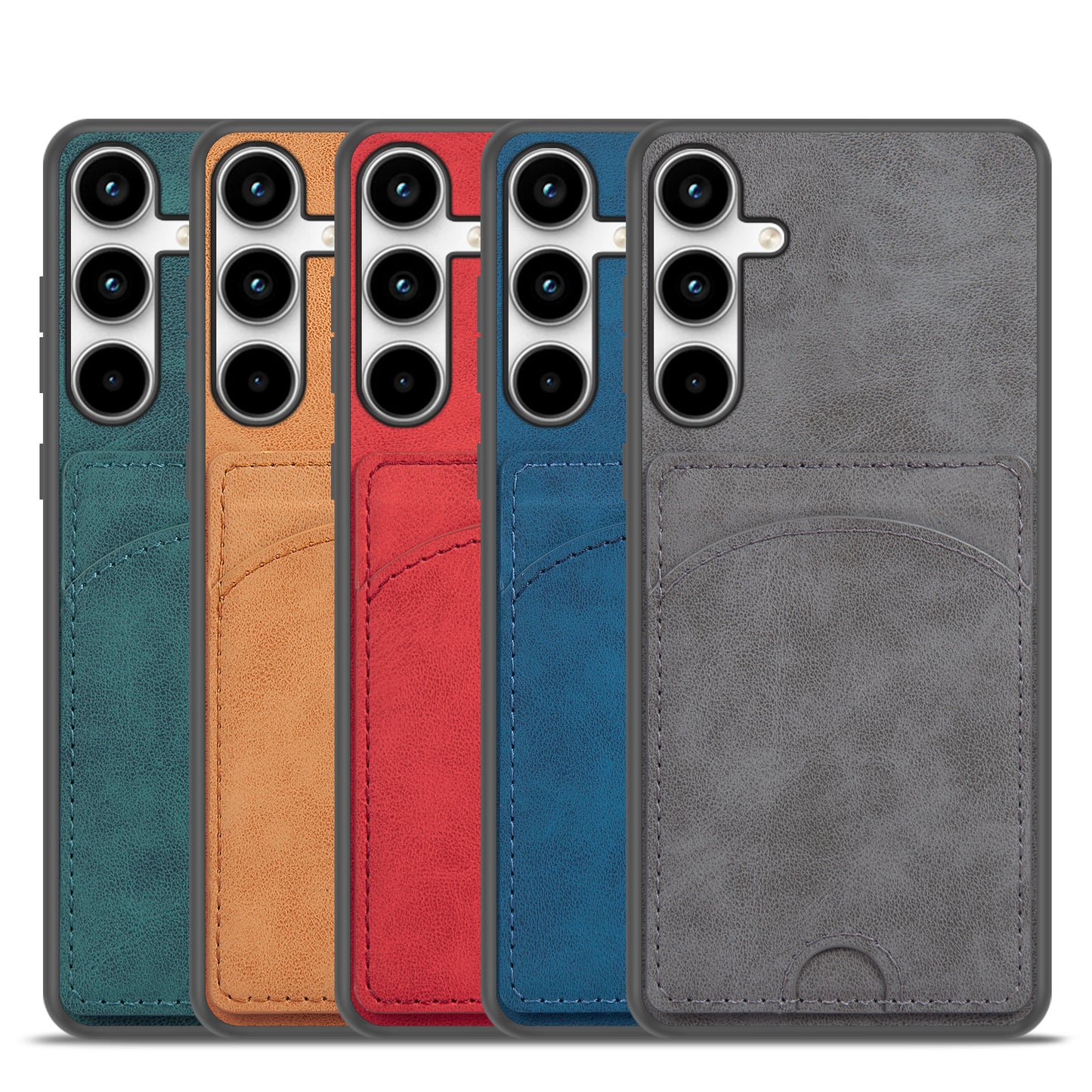 For Samsung Galaxy A16 5G / A16 4G Case Kickstand Leather Coated TPU Phone Cover with Card Slot - Orange