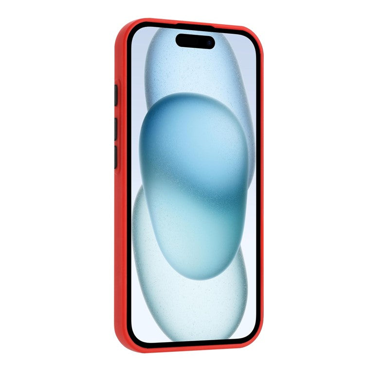 For iPhone 16 Plus Case Flexible TPU Phone Cover with Back Card Slot - Red