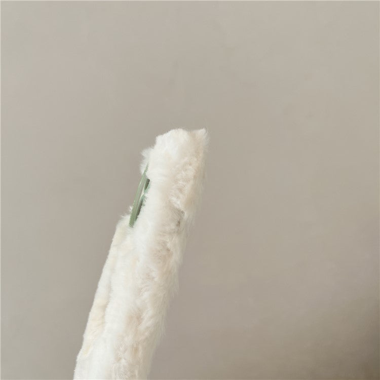 For iPhone 16 Pro Case Cute Racket Pattern Furry TPU Warm Phone Cover - Tennis Racket