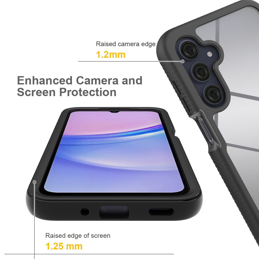 For Samsung Galaxy A16 5G / A16 4G Case PC+TPU Clear Phone Cover with PET Screen Film - Purple