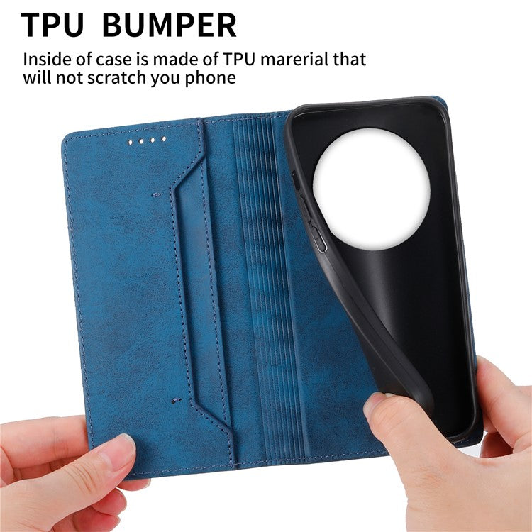 DF-05 Wallet Case For Xiaomi Poco C75 4G / Redmi 14R 5G / 14C 4G RFID Blocking PU Leather Phone Cover - Blue