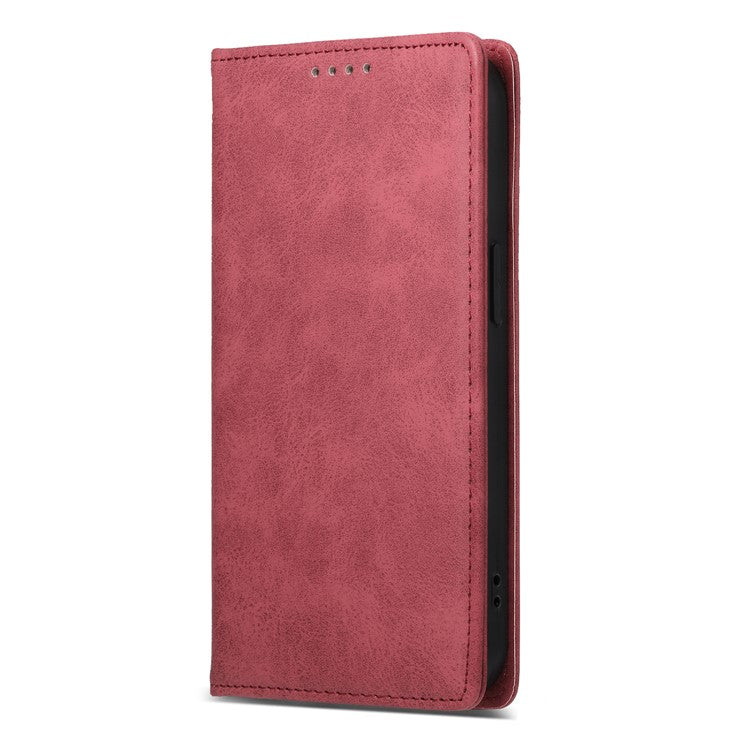 DF-05 Wallet Case For Xiaomi Poco C75 4G / Redmi 14R 5G / 14C 4G RFID Blocking PU Leather Phone Cover - Red