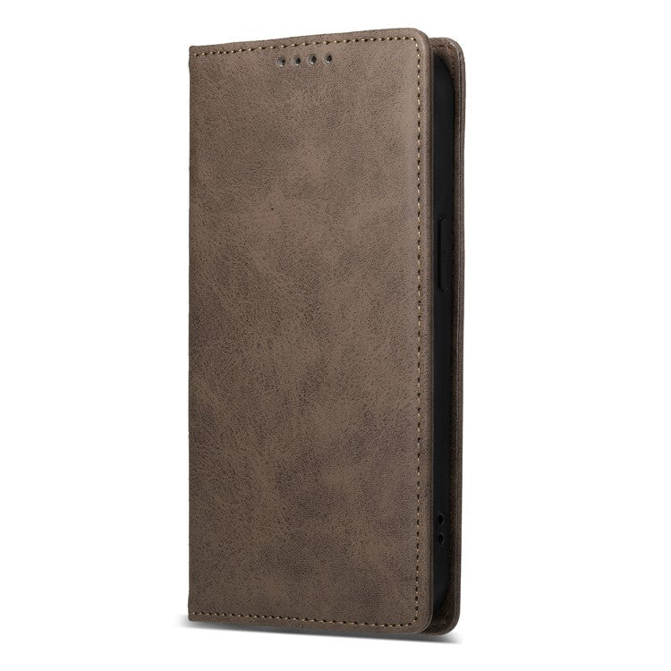 DF-05 Wallet Case For Xiaomi Poco C75 4G / Redmi 14R 5G / 14C 4G RFID Blocking PU Leather Phone Cover - Brown