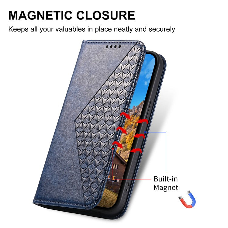 Phone Case For Xiaomi Poco C75 4G / Redmi 14R 5G / 14C 4G Calf Texture PU Leather Phone Cover with Wallet - Blue