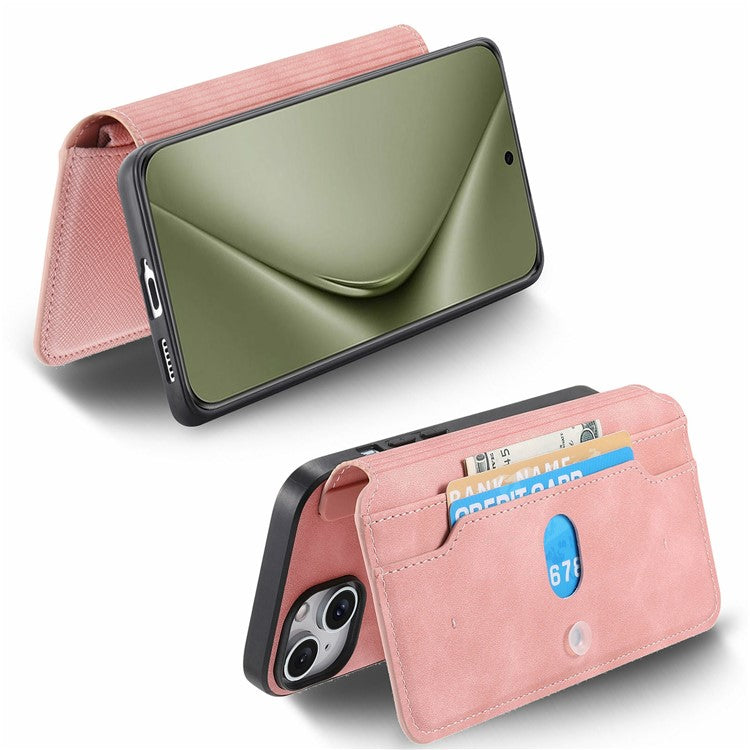 CASENEO For Huawei Pura 70 Ultra Case Cross Texture Leather Detachable Magnetic Phone Cover - Pink