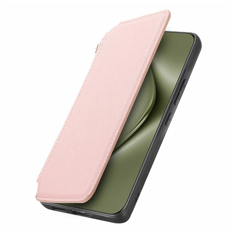 CASENEO For Huawei Pura 70 Ultra Case Cross Texture Leather Detachable Magnetic Phone Cover - Pink