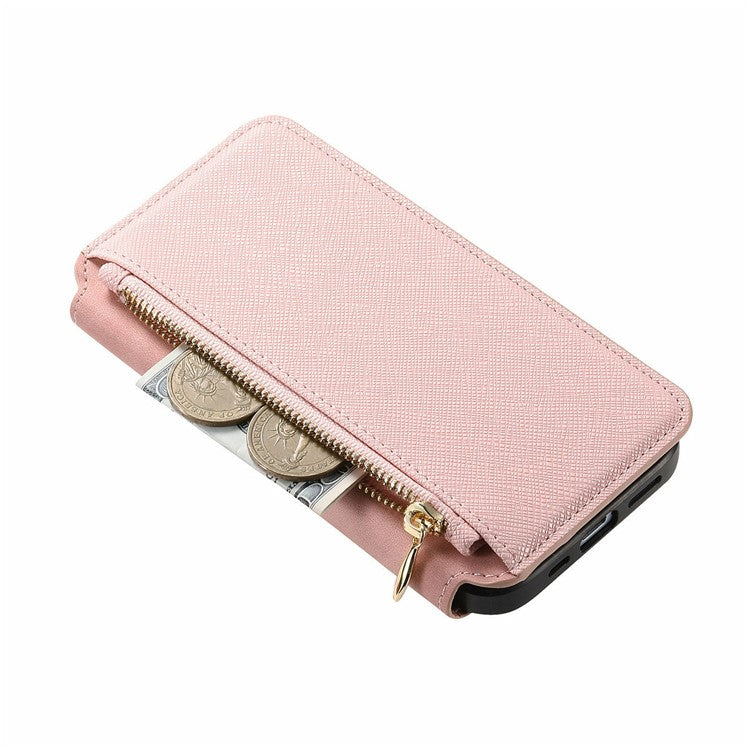 CASENEO For Huawei Pura 70 Ultra Case Cross Texture Leather Detachable Magnetic Phone Cover - Pink