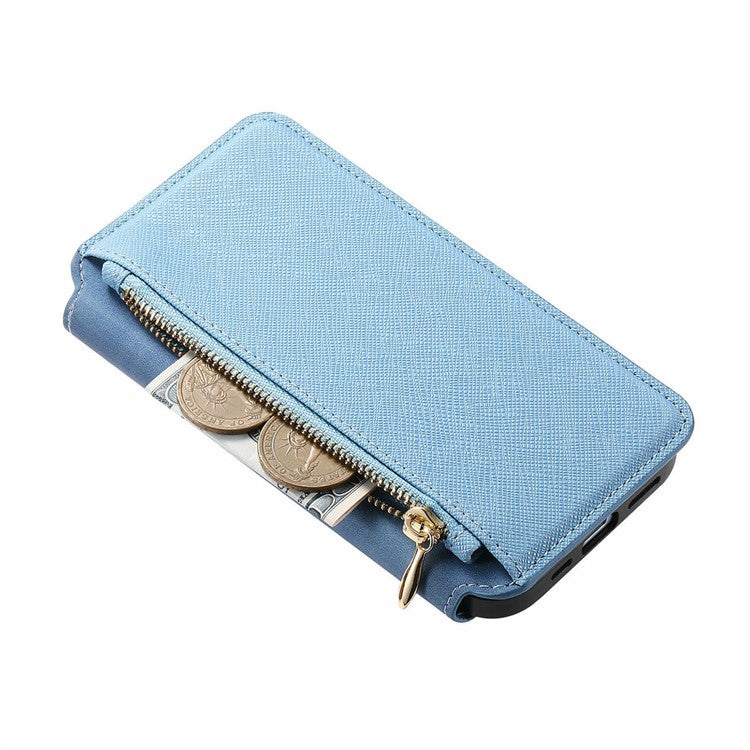 CASENEO For Huawei Pura 70 Ultra Case Cross Texture Leather Detachable Magnetic Phone Cover - Blue