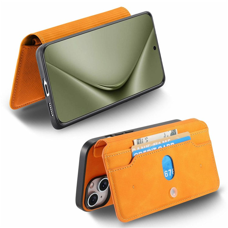 CASENEO For Huawei Pura 70 Ultra Case Cross Texture Leather Detachable Magnetic Phone Cover - Yellow