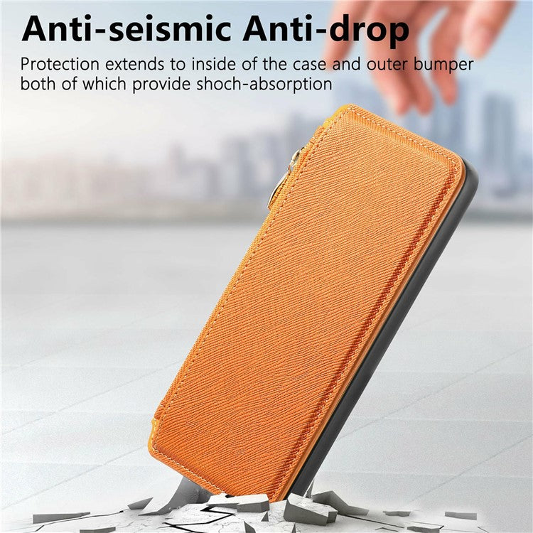 CASENEO For Huawei Pura 70 Ultra Case Cross Texture Leather Detachable Magnetic Phone Cover - Yellow