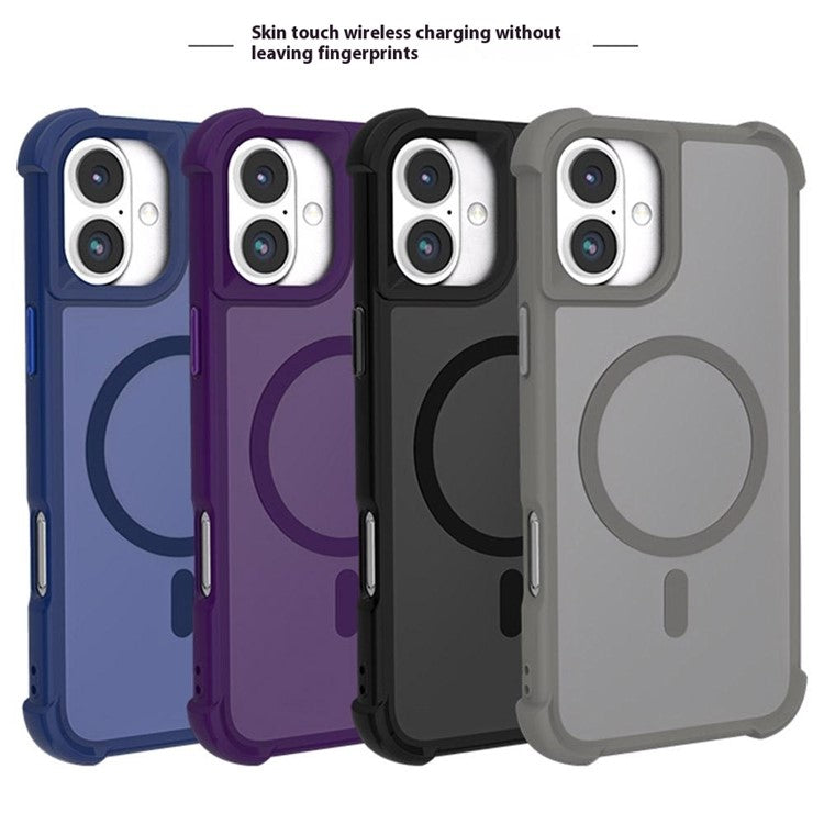 For iPhone 16 Case Compatble with MagSafe Skin-Touch TPU+PC Phone Cover - Blue