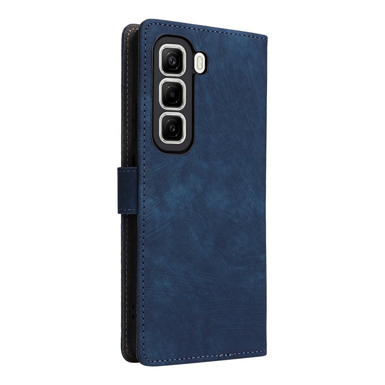 For Infinix Hot 50 4G X6882 Wallet Case RFID Blocking PU Leather Cover Stand View - Blue