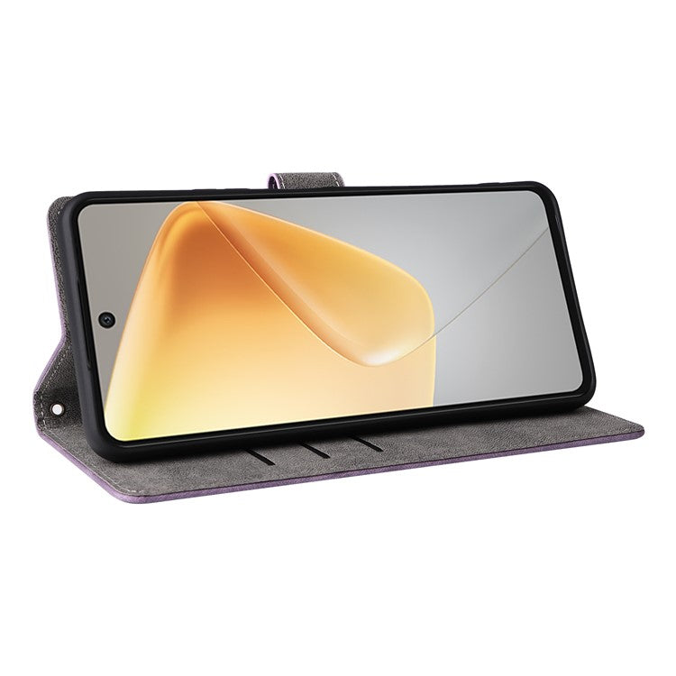 For Infinix Hot 50 4G X6882 Wallet Case RFID Blocking PU Leather Cover Stand View - Purple