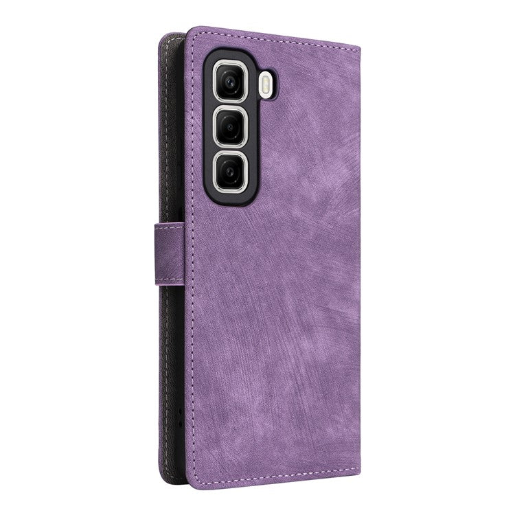For Infinix Hot 50 4G X6882 Wallet Case RFID Blocking PU Leather Cover Stand View - Purple