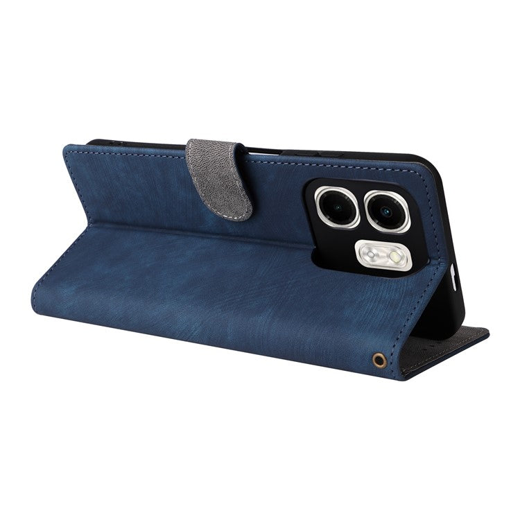 For Infinix Smart 9 4G X6532 / Hot 50i 4G X6531 Wallet Case RFID Blocking PU Leather Cover Stand View - Blue