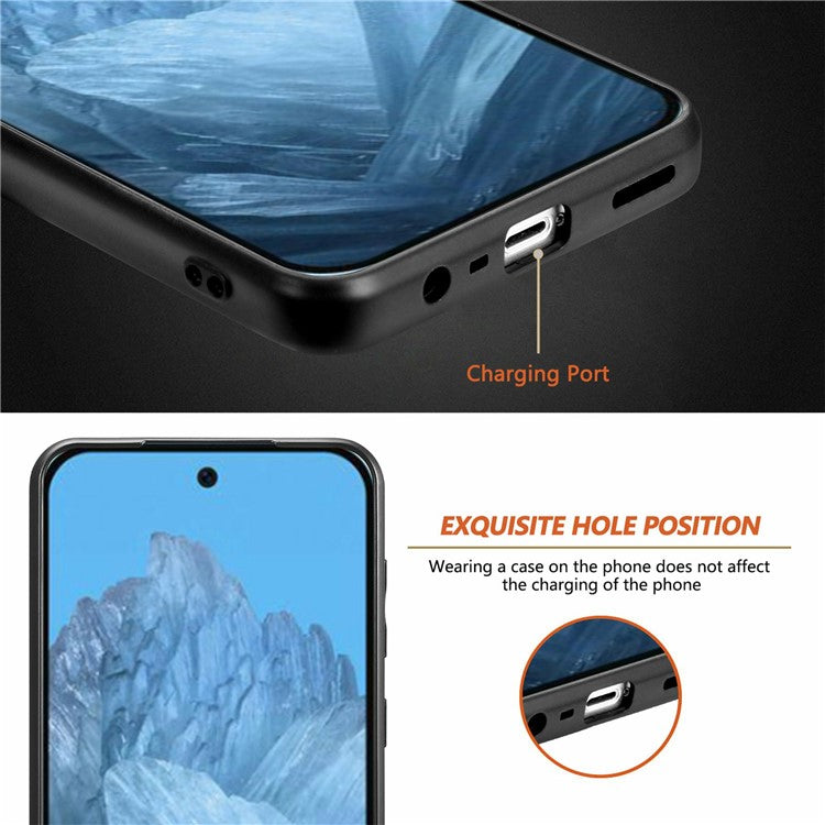 For Google Pixel 9 / Pixel 9 Pro Case Carbon Fiber Texture PU+PC+TPU Phone Cover - Apricot