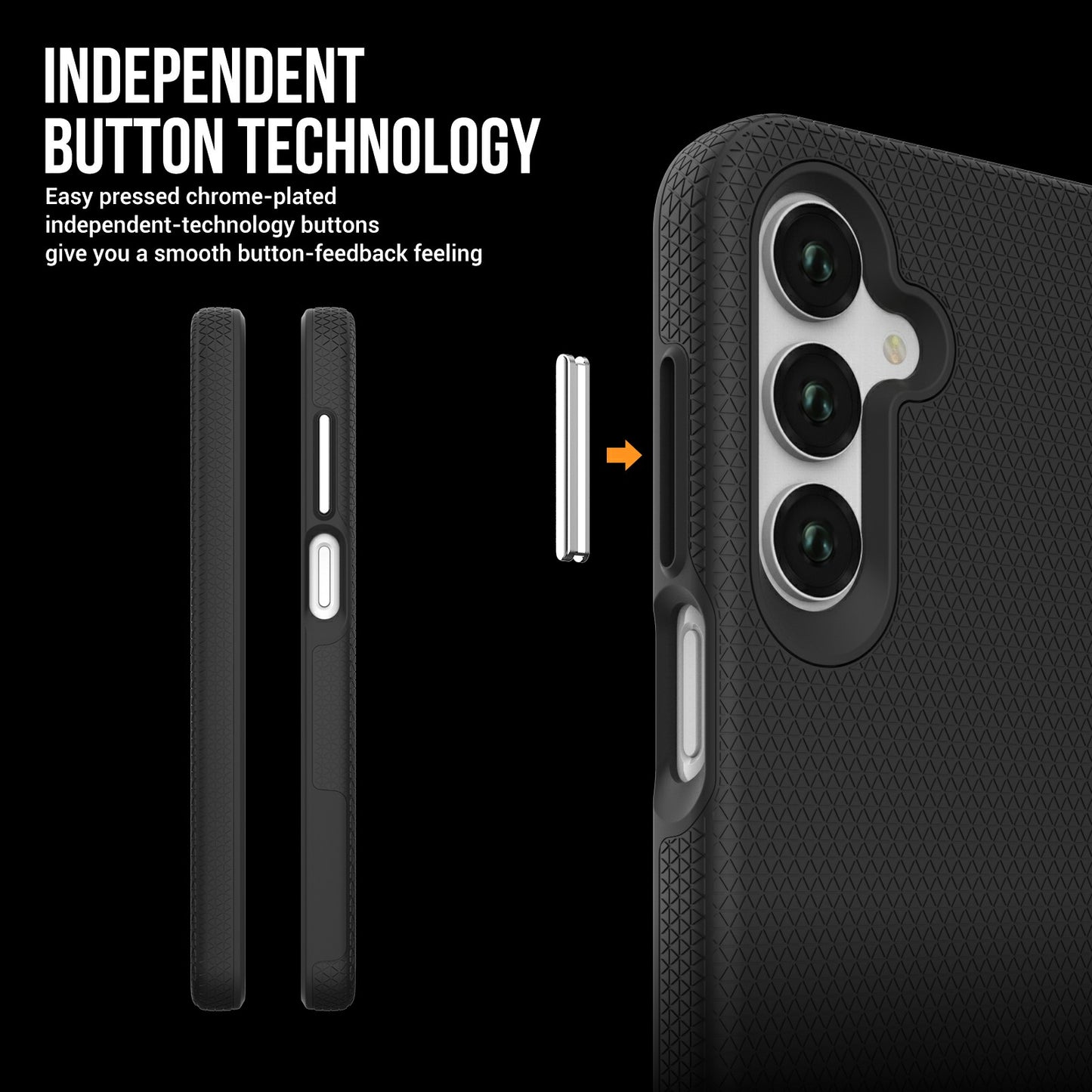 For Samsung Galaxy A16 5G / A16 4G Case TPU+PC Four Corner Anti-Drop Phone Cover - Black