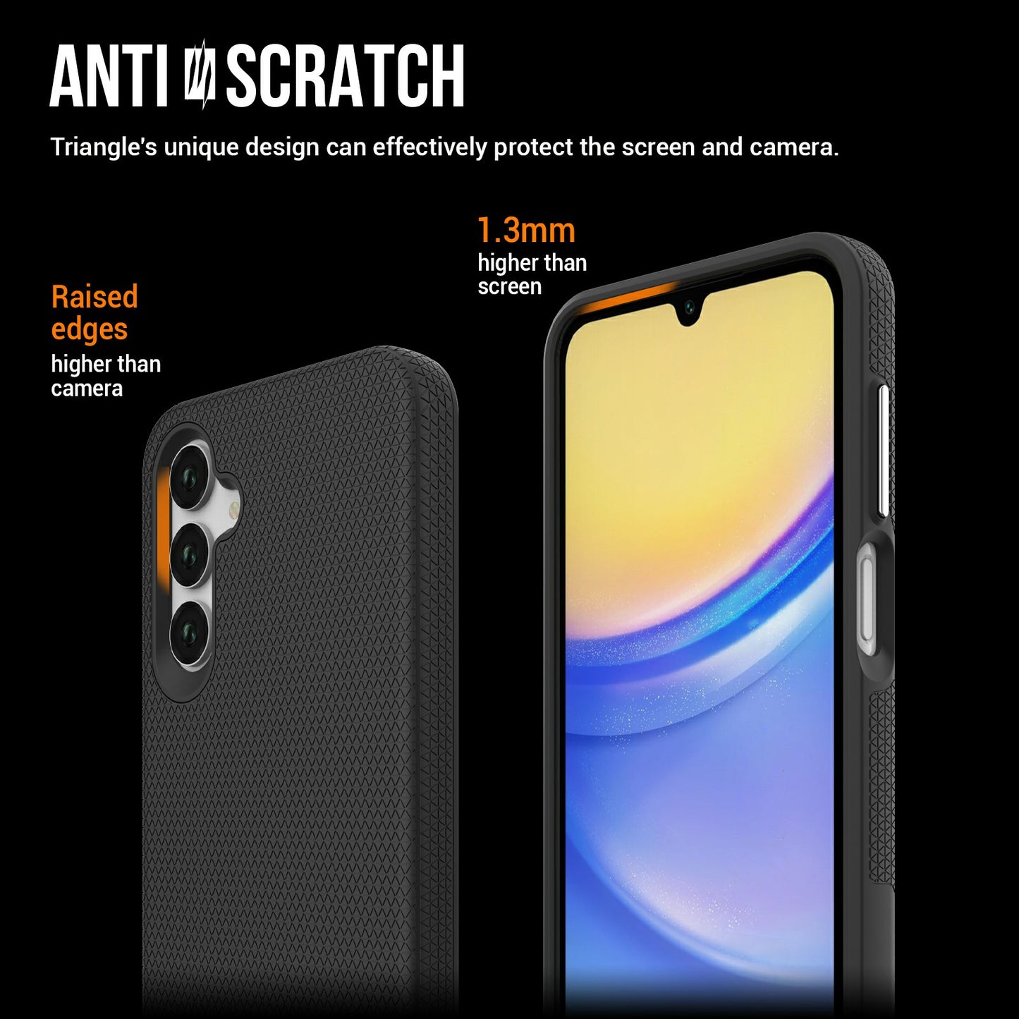 For Samsung Galaxy A16 5G / A16 4G Case TPU+PC Four Corner Anti-Drop Phone Cover - Black