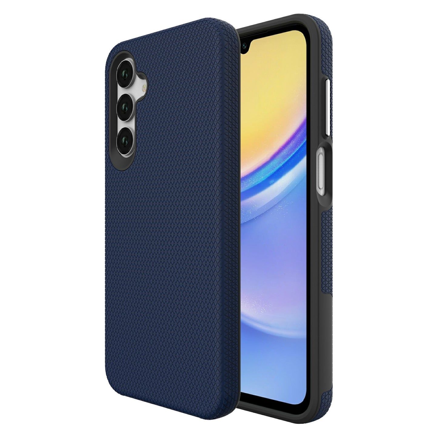 For Samsung Galaxy A16 5G / A16 4G Case TPU+PC Four Corner Anti-Drop Phone Cover - Navy Blue