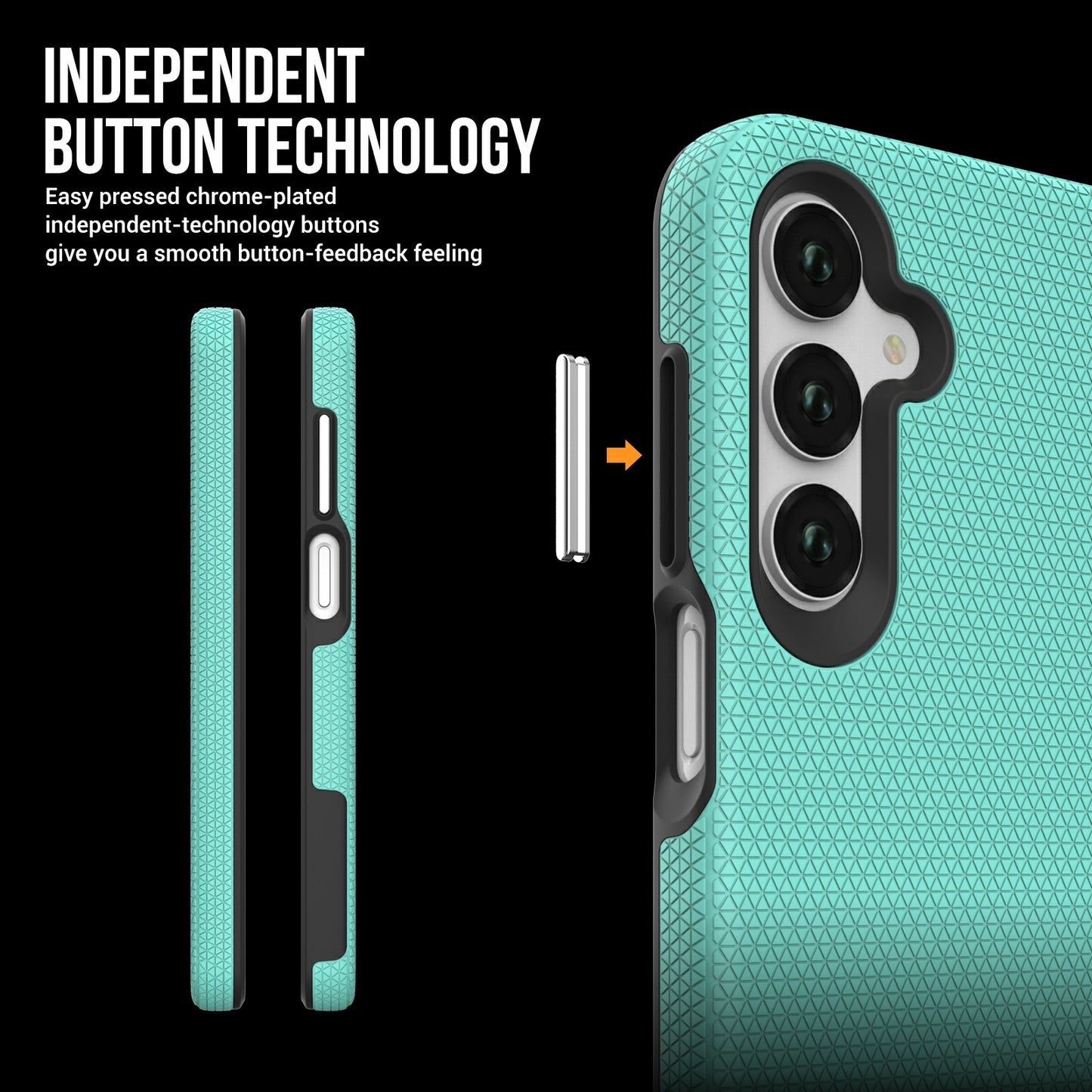 For Samsung Galaxy A16 5G / A16 4G Case TPU+PC Four Corner Anti-Drop Phone Cover - Mint Green