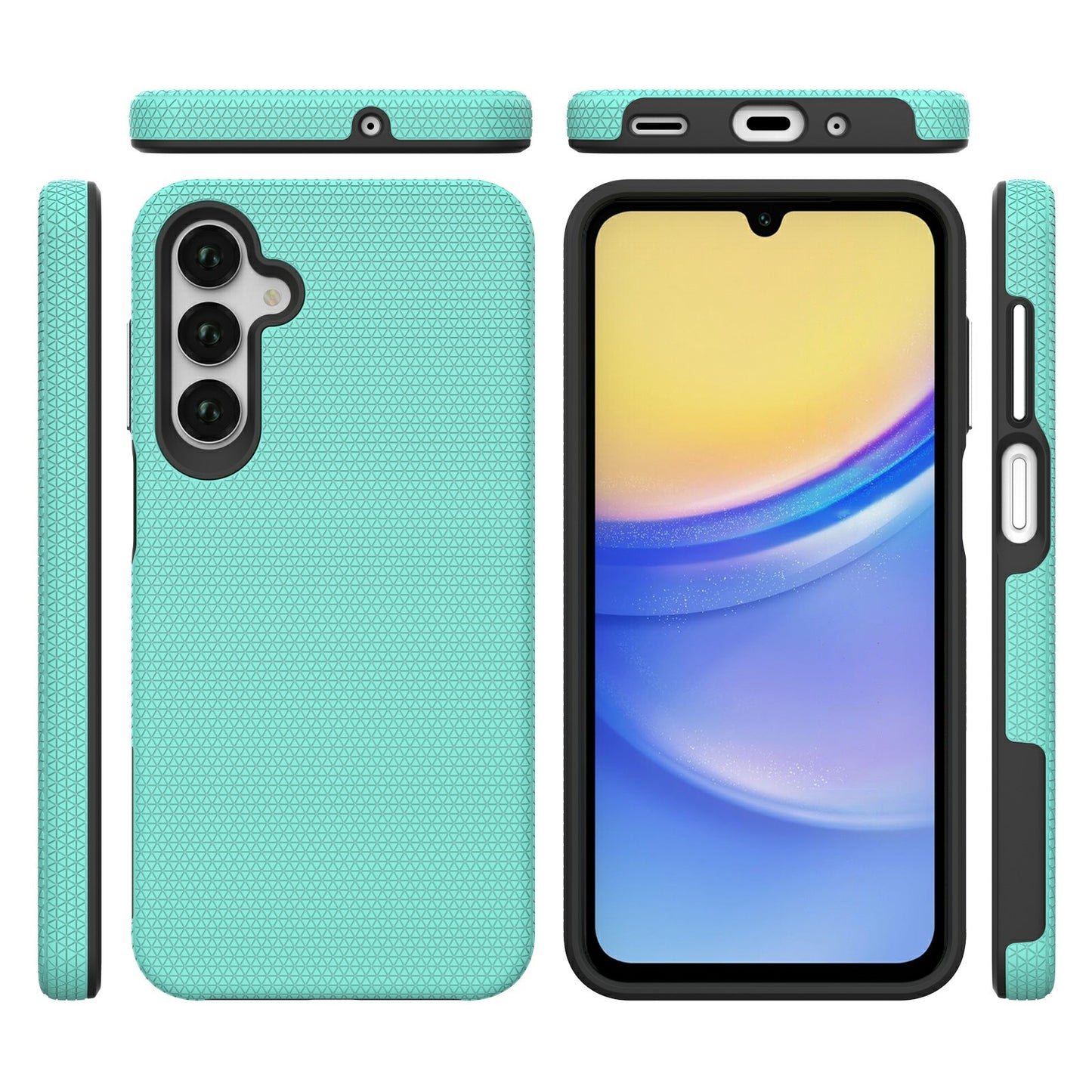 For Samsung Galaxy A16 5G / A16 4G Case TPU+PC Four Corner Anti-Drop Phone Cover - Mint Green