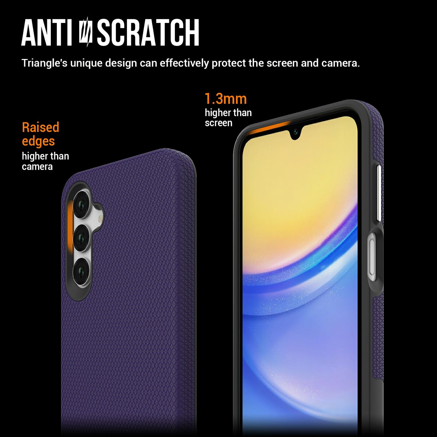 For Samsung Galaxy A16 5G / A16 4G Case TPU+PC Four Corner Anti-Drop Phone Cover - Dark Purple