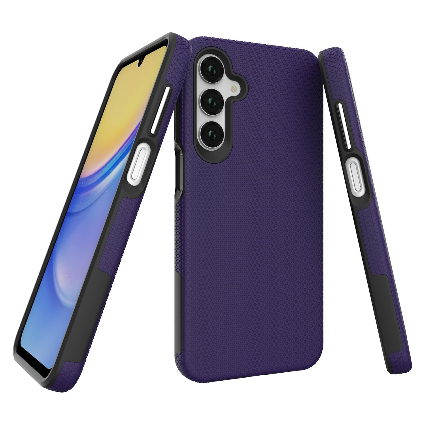For Samsung Galaxy A16 5G / A16 4G Case TPU+PC Four Corner Anti-Drop Phone Cover - Dark Purple
