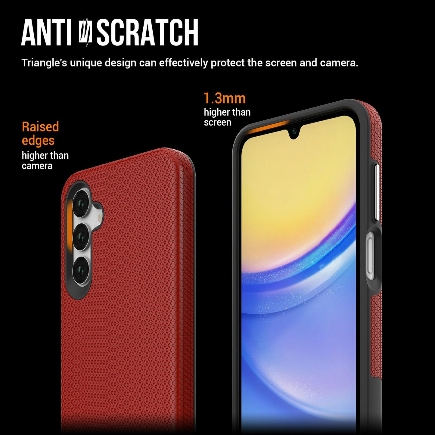 For Samsung Galaxy A16 5G / A16 4G Case TPU+PC Four Corner Anti-Drop Phone Cover - Red