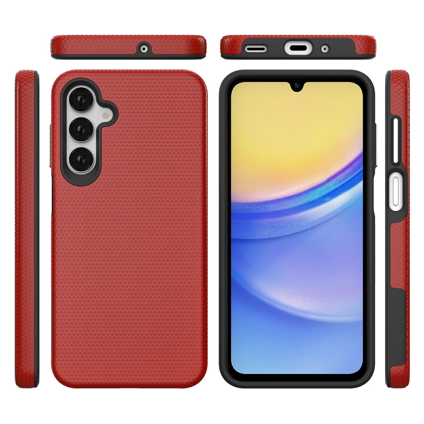 For Samsung Galaxy A16 5G / A16 4G Case TPU+PC Four Corner Anti-Drop Phone Cover - Red