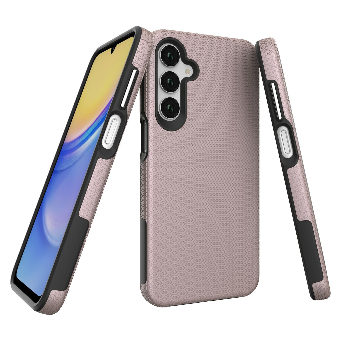 For Samsung Galaxy A16 5G / A16 4G Case TPU+PC Four Corner Anti-Drop Phone Cover - Rose Gold